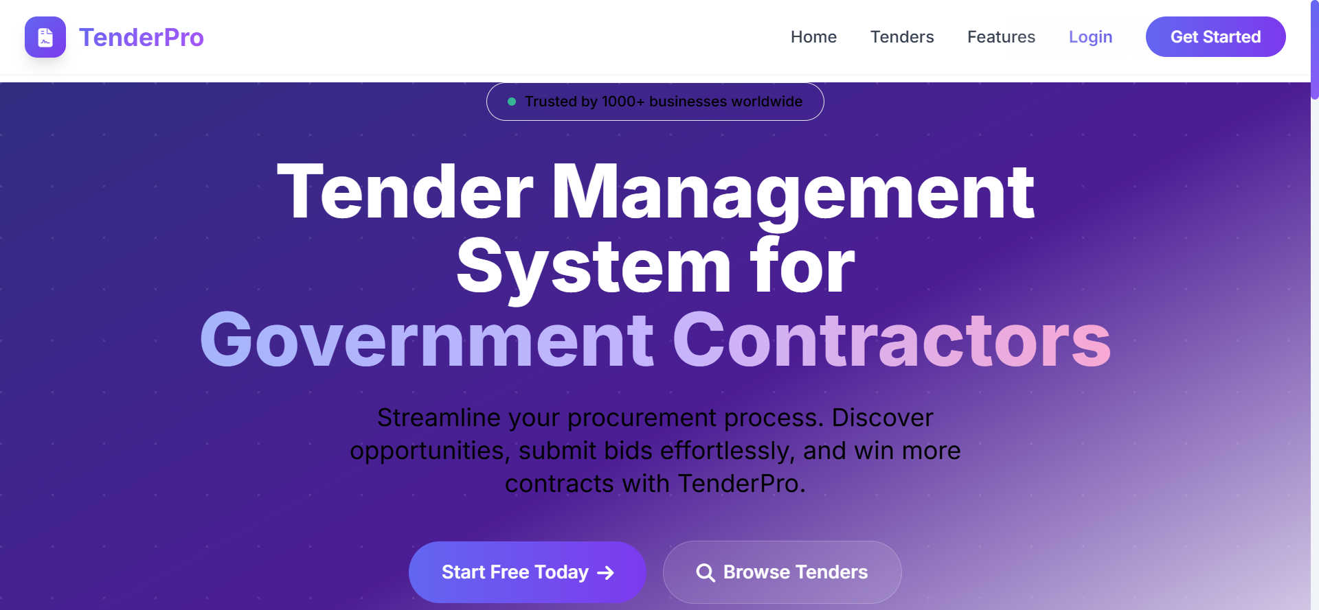 tender management system